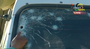 People intensify counter blockade at Khumbong after a truck driver was hit by a bullet near  Awang Khul in Noney last night