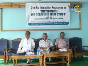 Schedule Tribe Demand Committee threatens to stand against Congress in upcoming assembly election in case govt fails to include Meitei/Meitei in ST list within October