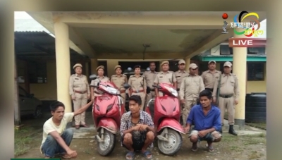 Thoubal Police recovered two stolen two-wheeler vehicles and apprehended 3 persons