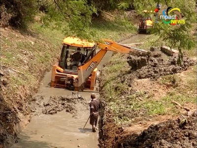 Cleaning of Thongangbi canal in Langdum began today after a gap of 24 years