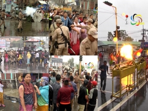 Five persons including three women were injured