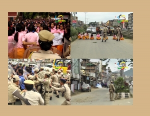 Scuffles broke between the police and students of Tamphasana Girls’ Higher Secondary School