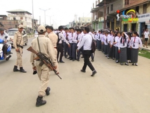 Students in the valley are continuing agitation demanding Inner Line Permit System