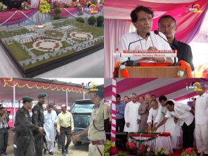 Railway Minister Suresh Prabhu lays foundation for Imphal railway station and longest tunnel in India at Yurembam