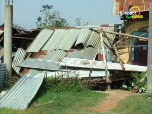 Strong winds damage houses and uproot electric poles in different areas of Manipur