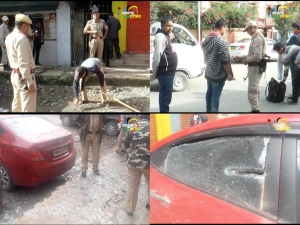 Amidst tight security in view of Diwali, goubudon puja and Ningol chakouba, a bomb exploded in Khwairamband bazaar around 7.30 this morning.