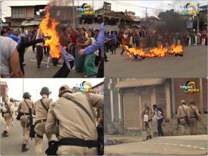 Police foil women protestors' attempt to storm congress and MPP offices demanding ILPS in the state