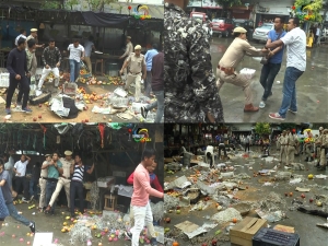 Volunteers of JCILPS students' wing vandalise fruit stalls in Thangal Bazar