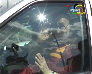 Tibetan Spiritual leader, the Dalai Lama arrives in Imphal, he will address International Peace Conference