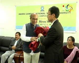 Chief minister in his first visit to hill district sees Indira Gandhi National Tribal University, Regional Campus in Makhan