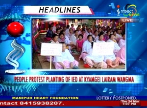 People protest planting of IED at Kyamgei Lairam Wangma