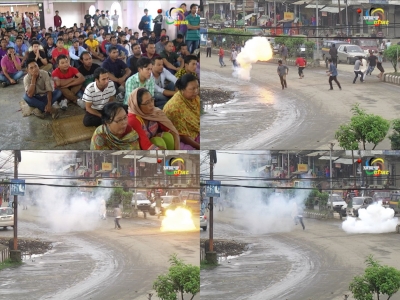 Two persons injured as police fire tear gas at the protest rally by candidates of police constable