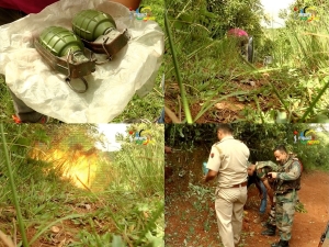 2 hand grenades were found in two separate houses in Takhel Mamang Leikai