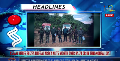 Assam Rifles Seizes Betel Nut Smuggled from Myanmar worth more than 74 Crore Rupees from four different locations in Tengnoupal District