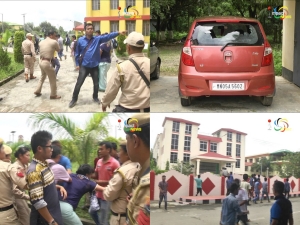 DESAM volunteers disrupts written examination for the recruitment of Assistant Registrar of Manipur University; examination hall and administrative hall damaged