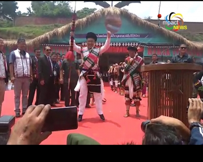 Chief Minister Nongthombam Biren lights the festival fire marking the opening of Barak Spring Festival 2017